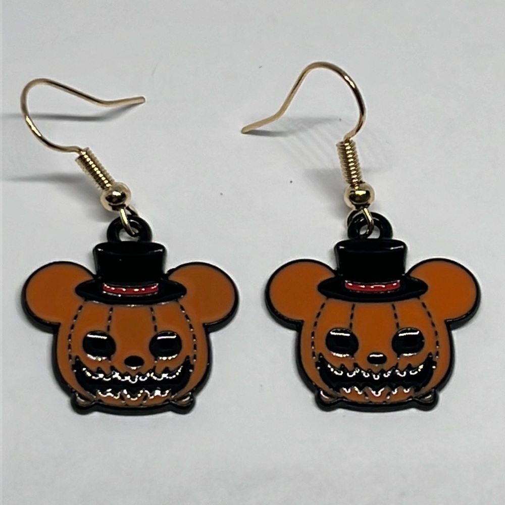 Earrings Pumpkin Goth Gothic‎ Halloween
